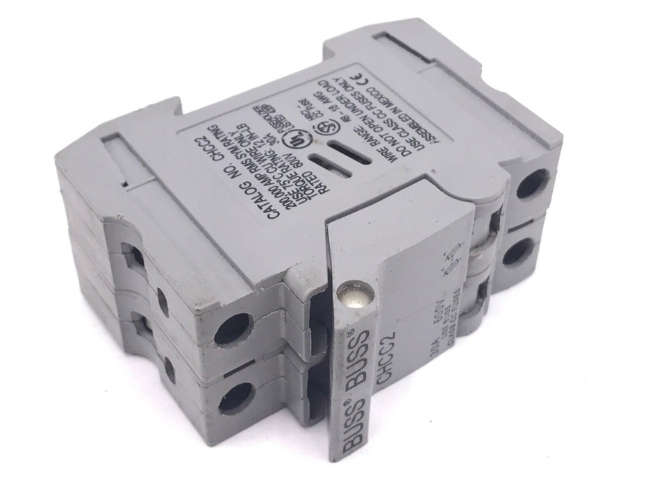 COOPER BUSSMANN CHCC2 FUSE BLOCK 30 AMP, 600V W/ FNQ-R-19 FUSES