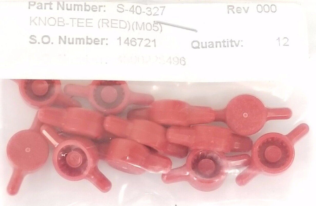 LOT OF 12 NEW GENERIC S-40-327 KNOB-TEE (RED) (M05) S40327