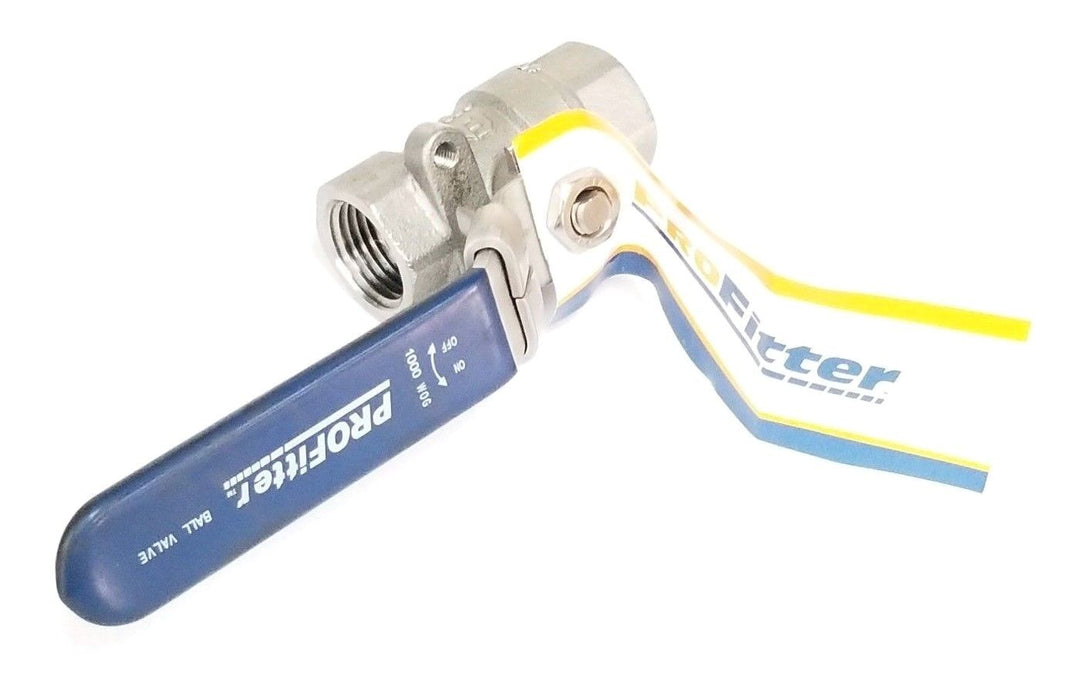 NEW PROFITTER 1/2" STAINLESS STEEL BALL VALVE 0427110 FULL PORT 1000 WOG