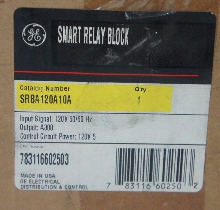 GENERAL ELECTRIC SRBA120A10A SMART RELAY BLOCK 120V, 50/60HZ