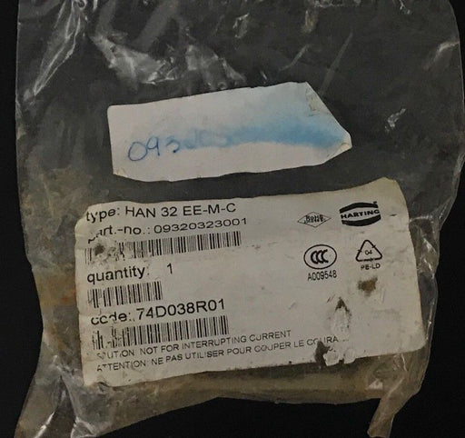 NIB HARTING HAN 32 EE-M-C MALE 32 PIN CONNECTOR 09320323001, 16AMP 500V