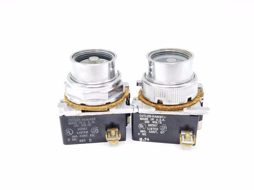 LOT OF 2 NEW CUTLER-HAMMER 10250T CONTACT W/ INDICATOR LAMPS 120V