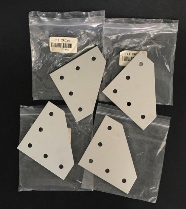 LOT OF 4 ALUMINUM 5 HOLE 90 DEG JOINING PLATE, 80/20, 4351, FOR 15S, 2RCX4