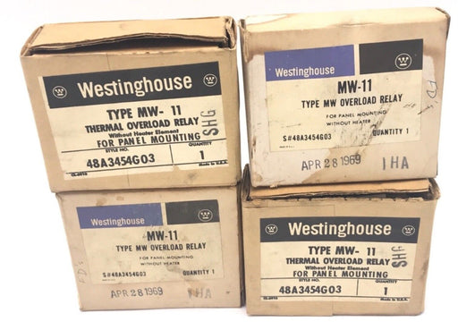 LOT OF 4 NIB WESTINGHOUSE MW-11 THERMAL OVERLOAD RELAYS STYLE NO. 48A3454G03