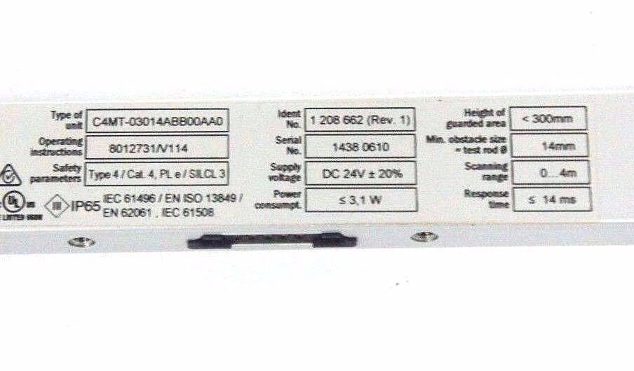 SET OF NEW SICK MINI SAFETY LIGHT CURTAINS C4MT-02414ABB00AA0 C4MT-0314ABB00AA0