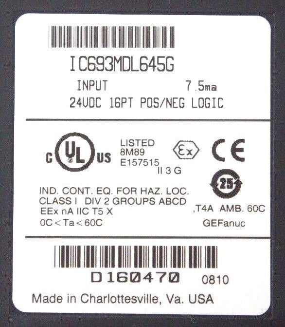 GE FANUC IC693CHS392H 10 SLOT RACK W/ IC693MDL645D IC693MDL645G IC693MDL646E