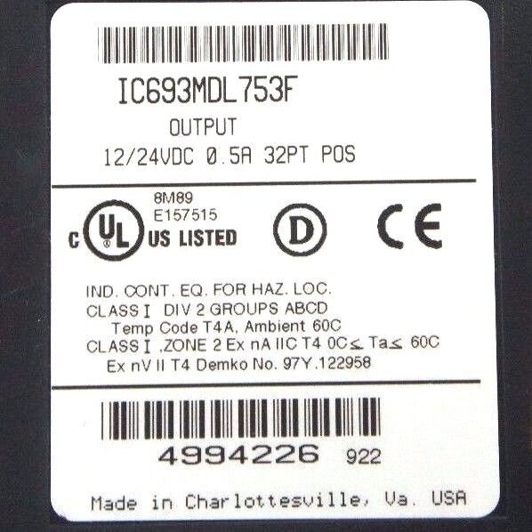 GE FANUC IC693CHS392H 10 SLOT RACK W/ IC693MDL645D IC693MDL645G IC693MDL646E