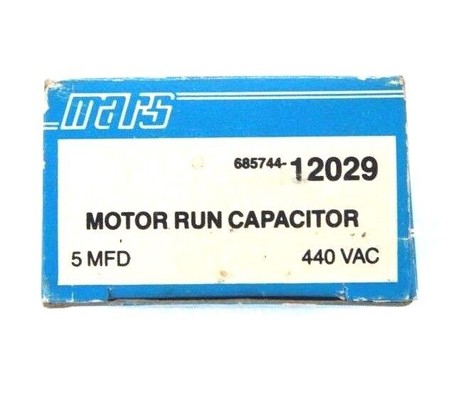 NIB MARS 12029 MOTOR RUN CAPACITOR 5 MFD, 440VAC