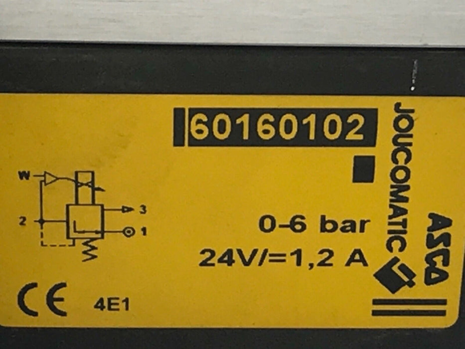 NEW ASCO JOUCOMATIC SENTRONIC PROPORTIONAL VALVE 60160102, 0-6 BAR, 24V/=1,2 A
