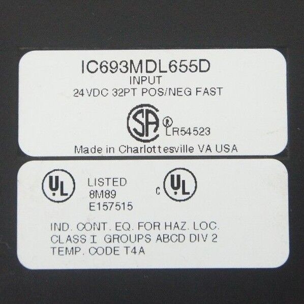LOT OF 2 GE FANUC IC693MDL655D INPUT MODULE 24VDC 32PT POS/NEG FAST