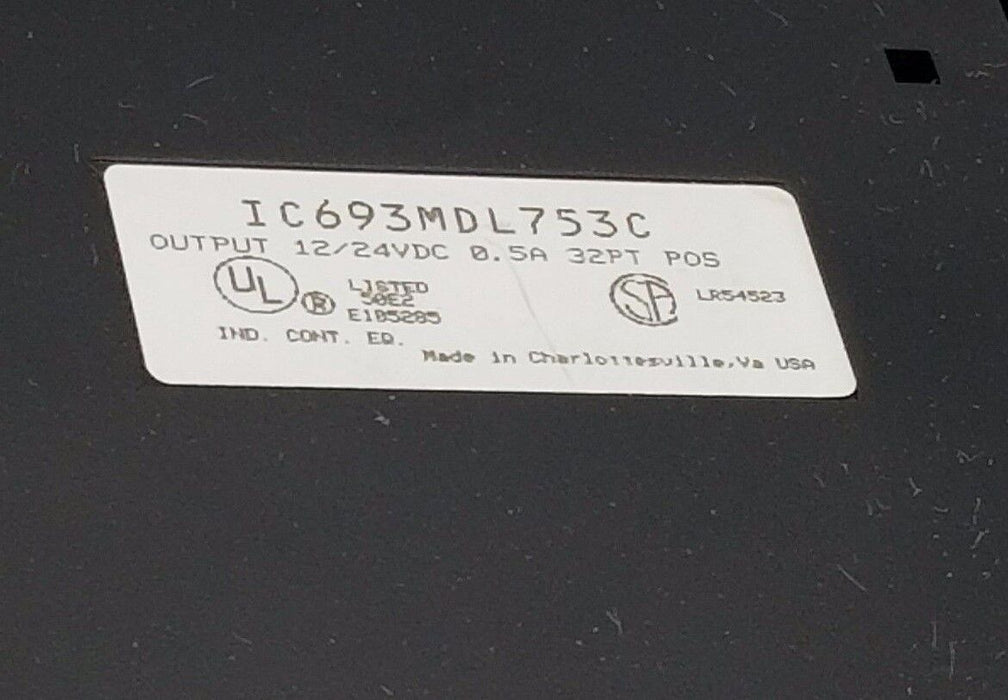 GE FANUC IC693MDL753C OUTPUT MODULE 0.5A, 32 PT POS, 12/24 VDC