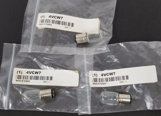 LOT OF 3 NEW LUMAPRO 4VCW7 MINIATURE LAMPS, 24V, 5W, C241-1