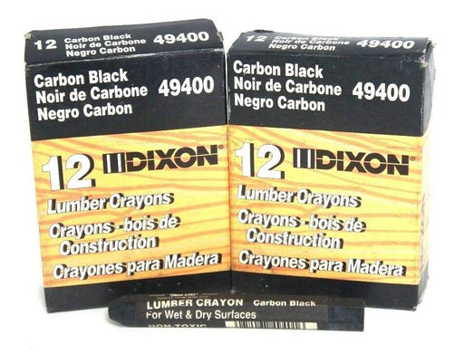 LOT OF 24 DIXON 49400 CARBON BLACK LUMBER CRAYONS (2 BOXES OF 12)