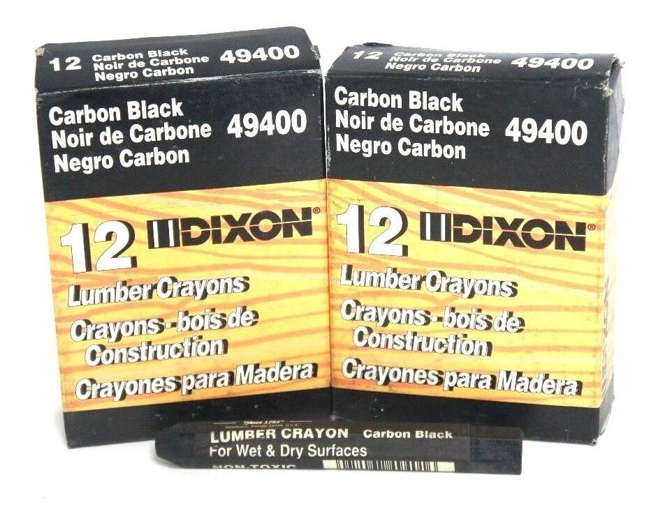 LOT OF 24 DIXON 49400 CARBON BLACK LUMBER CRAYONS (2 BOXES OF 12)