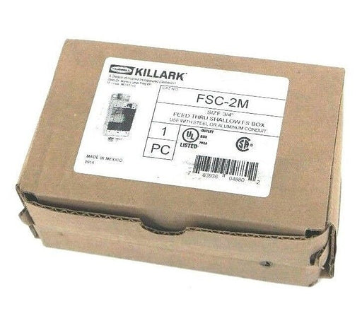 NIB HUBBELL KILLARK FSC-2M FEED THRU SHALLOW FS BOX, SIZE 3/4"