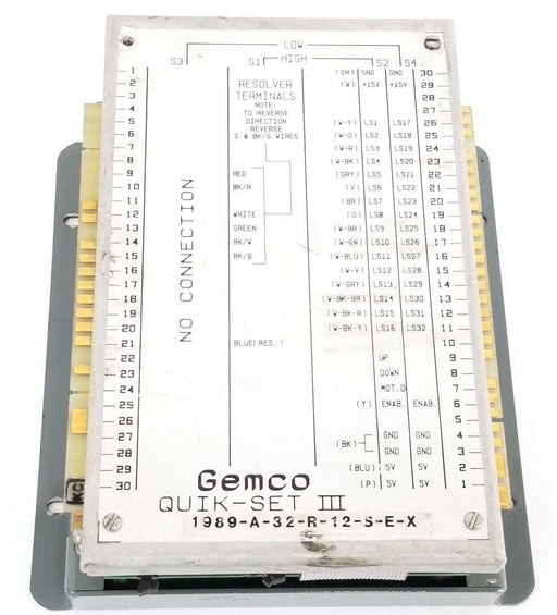 GEMCO QUIK-SET III 1989-A-32-R-12-S-E-X CONTROLLER 1989A32R12SEX