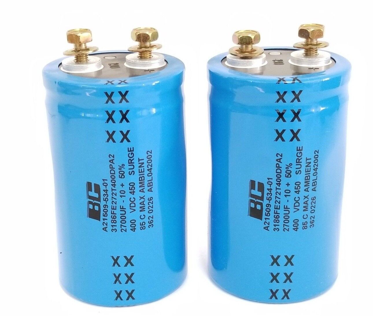 LOT OF 2 PHILLIPS A21509-534-01 CAPACITORS 2700UF, 400VDC