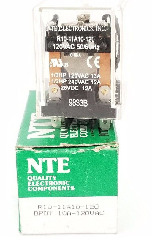 NIB NTE ELECTRONICS INC. R10-11A10-120 RELAY 120VAC, 50/60HZ