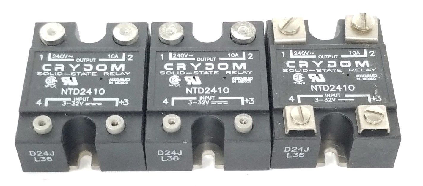 LOT OF 3 CRYDOM NTD2410 SOLID-STATE RELAYS 3-32V