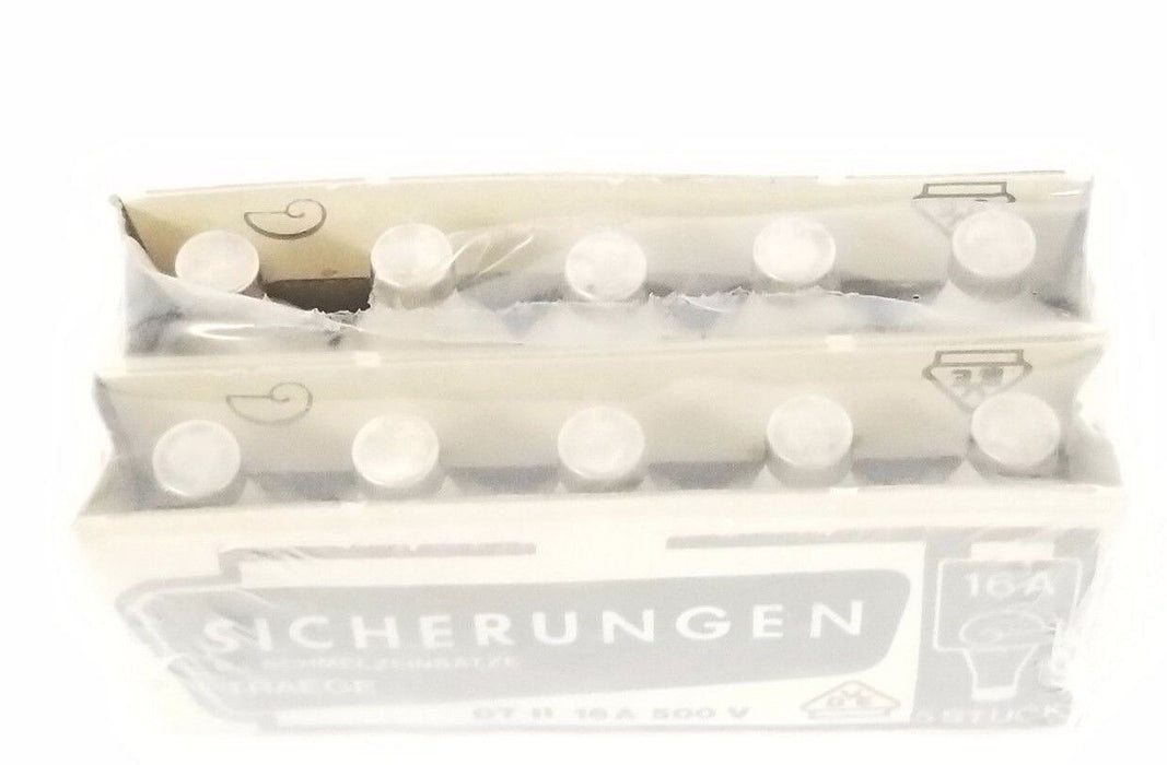 LOT OF 10 NEW SICHERUNGER DT II 16A 500V FUSES