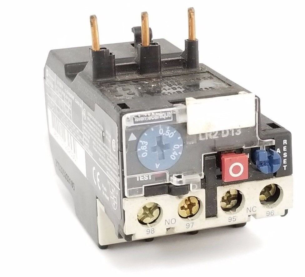 TELEMECANIQUE LR2-D1304 OVERLOAD RELAY BIMETALLIC 0.4-0.63AMP, 3P, 600VAC