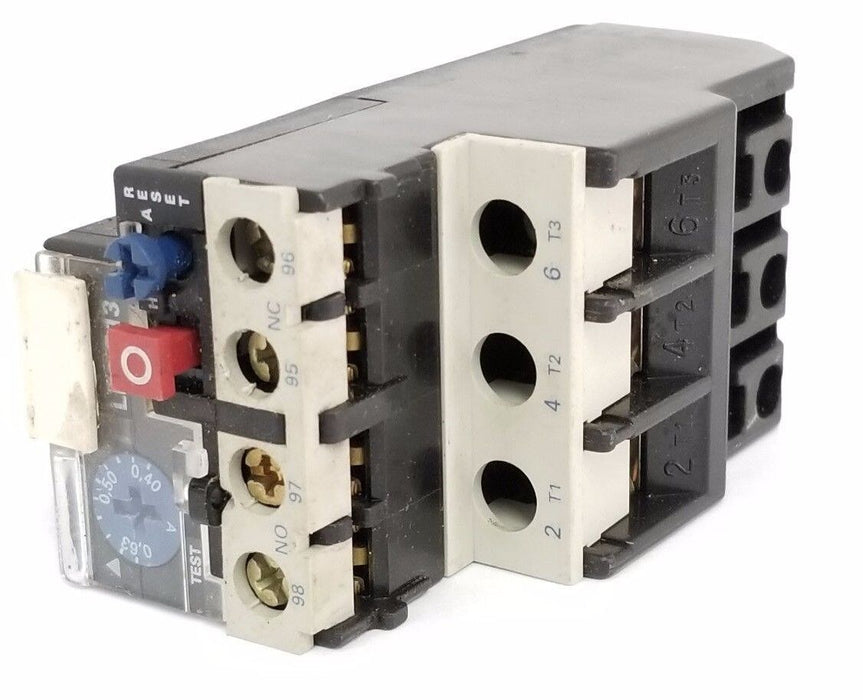 TELEMECANIQUE LR2-D1304 OVERLOAD RELAY BIMETALLIC 0.4-0.63AMP, 3P, 600VAC