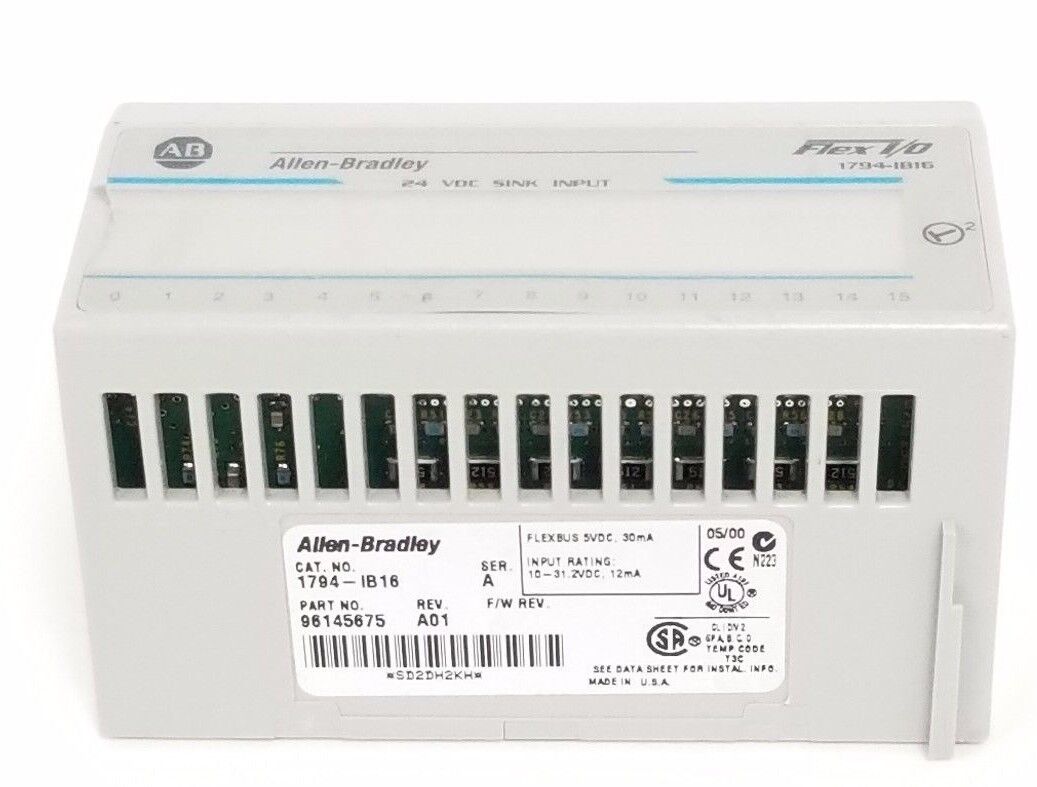 ALLEN BRADLEY 1794-IB16 FLEX I/O INPUT MODULE SER. A, REV. A01