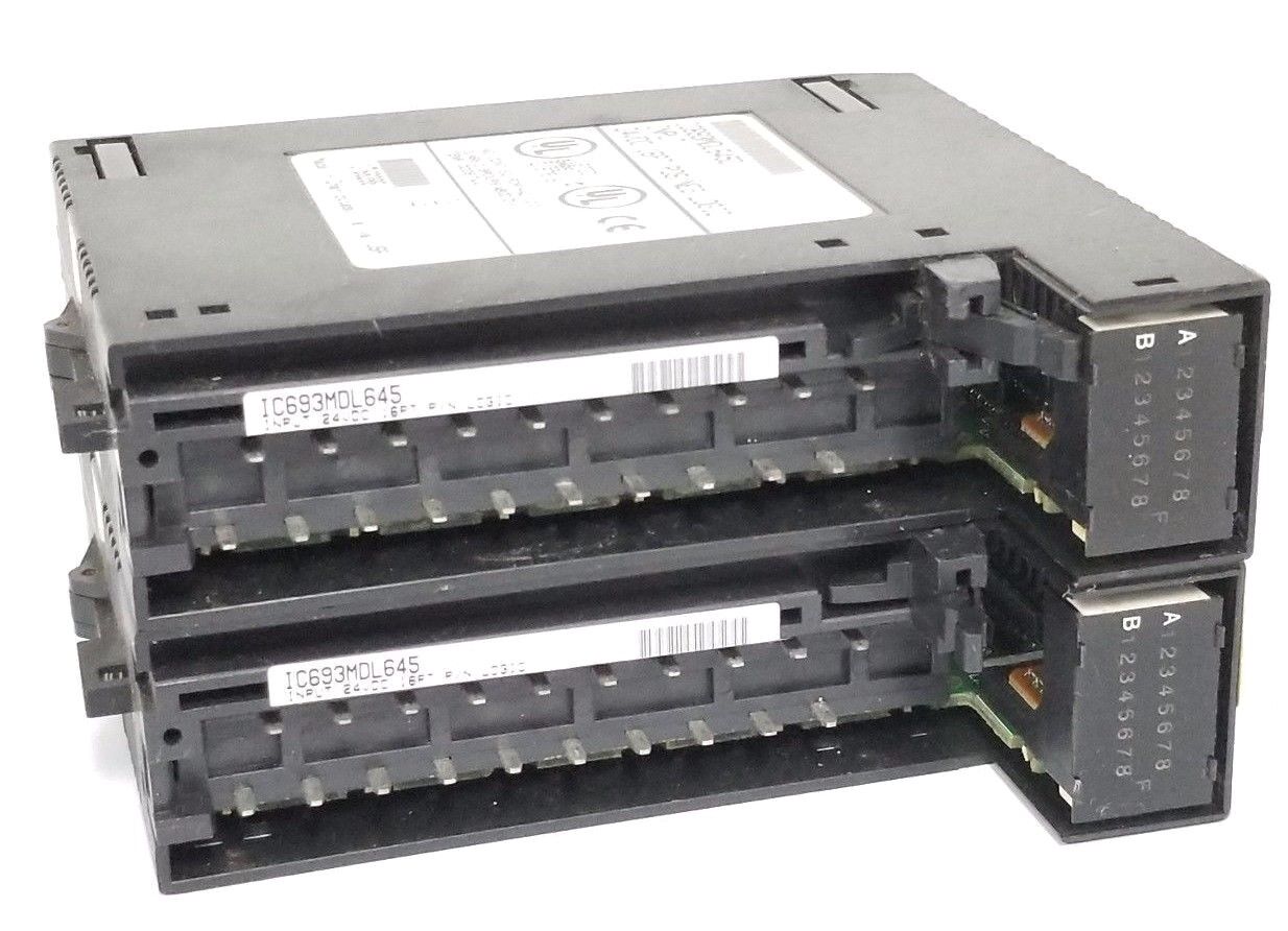 LOT OF 2 GE FANUC IC693MDL645D INPUT MODULES 24VDC 16PT POS/NEG LOGIC