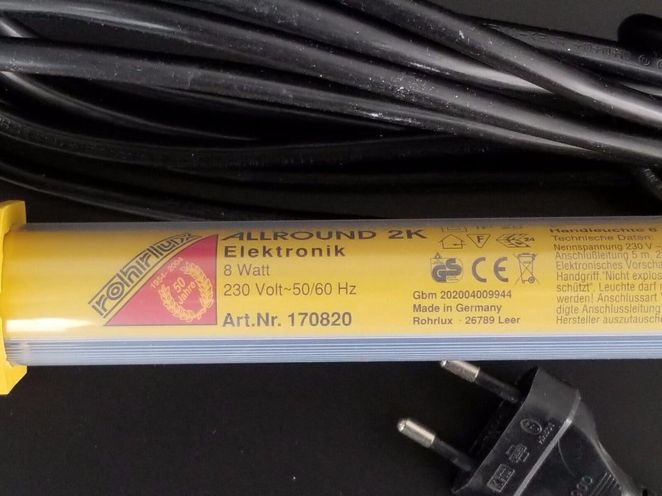 NEW ROHRLUX ALLROUND 2K 170820 LIGHT 8 WATT 230V, 50/60HZ