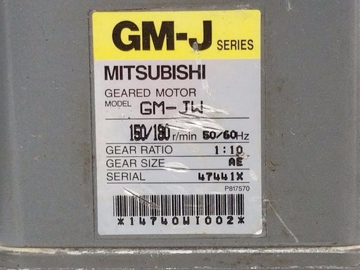 MITSUBISHI GM-JW GEARED MOTOR 150/180RPM, 50/60HZ, 1:10 GEAR RATIO, GMJW