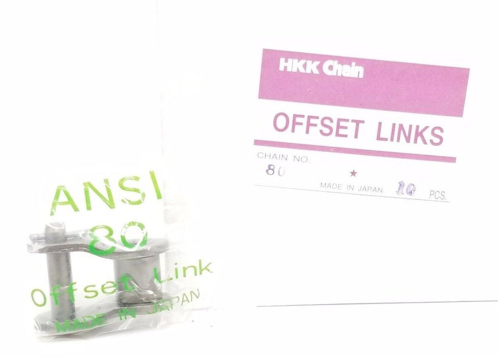 BOX OF 10 NEW HKK CHAIN OFFSET LINKS ANSI 80