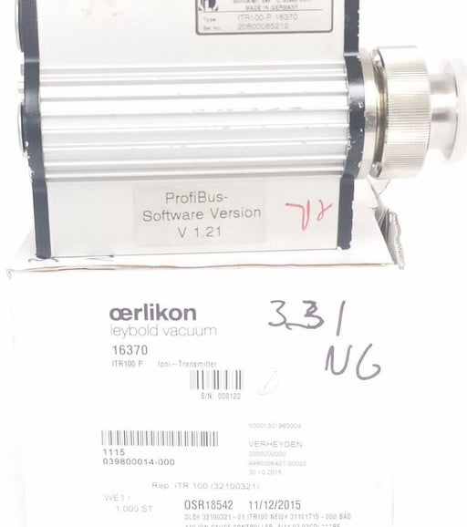 LEYBOLD VAKUUM IRT100-P 16370  IONI-TRANSMITTER IRT100P (FOR PARTS)
