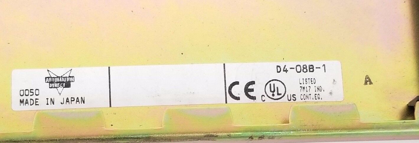 AUTOMATION DIRECT D4-08B-1 8-SLOT LOCAL OR EXPANSION BASE, D408B1
