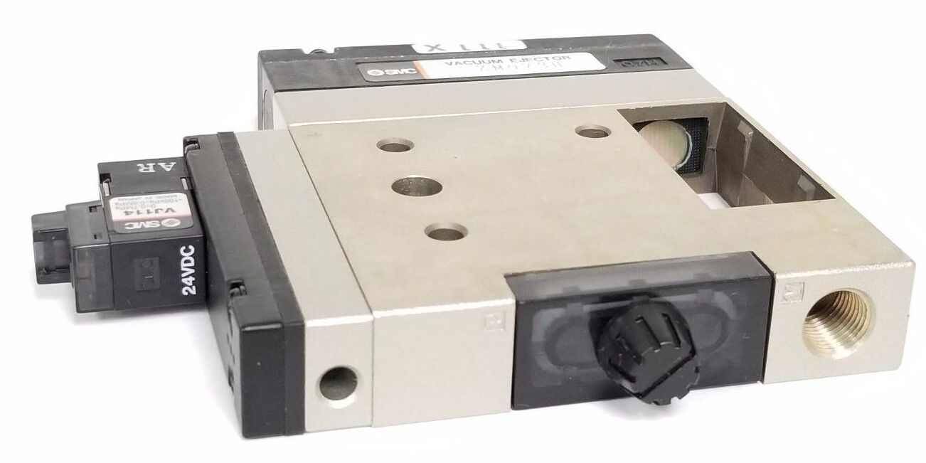 NIB SMC ZM073H VACUUM EJECTOR W/ VJ114 VACUUM SOLENOID 24VDC