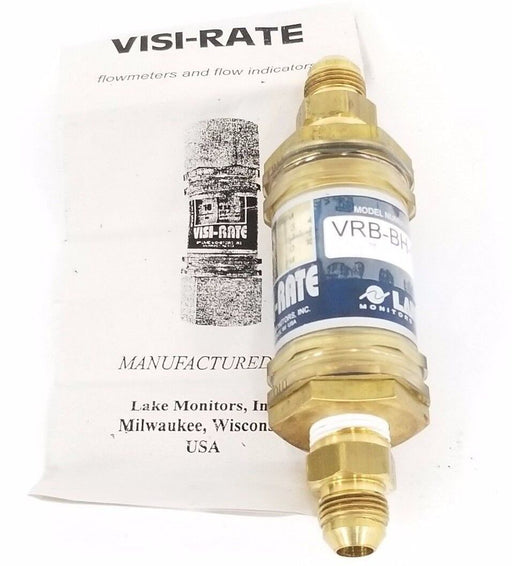 NEW LAKE MONITORS VISI-RATE VRB-BH-10 FLOWMETER 200PSI, 250 DEG. F, VRBBH10