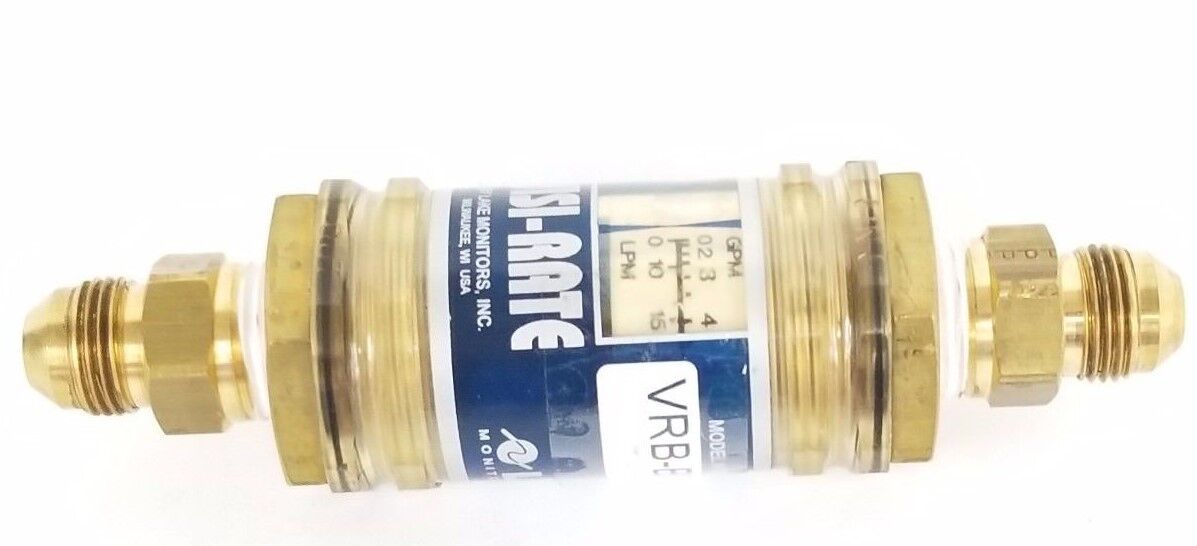 NEW LAKE MONITORS VISI-RATE VRB-BH-10 FLOWMETER 200PSI, 250 DEG. F, VRBBH10