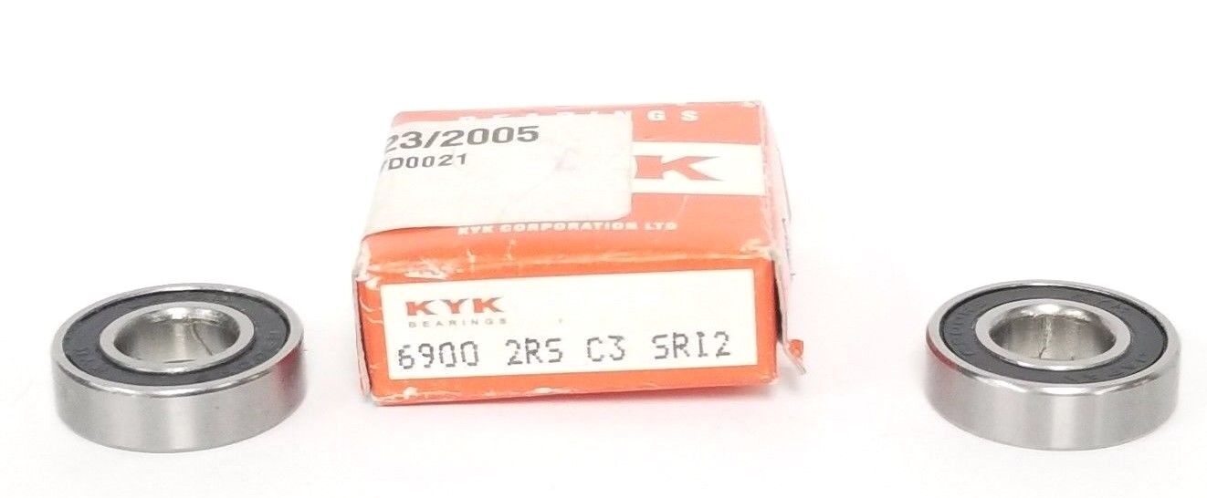 LOT OF 2 NIB KYK 6900 2RS C3 SR12 BEARING 69002RSC3