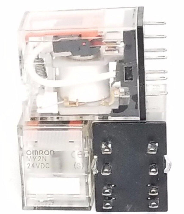 LOT OF 3 OMRON MY2N24VDC RELAYS MY2N-24VDC, 5A, 8 BLADE