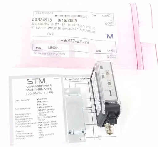 NEW STM V9/S77-BP-19 AMPLIFIER SENSOR V9S77BP19, P/N: 1380001