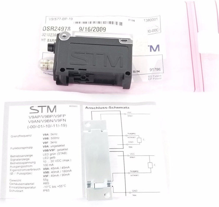 NEW STM V9/S77-BP-19 AMPLIFIER SENSOR V9S77BP19, P/N: 1380001