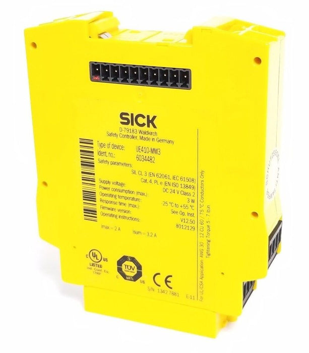 SICK UE410-MM3 SAFETY CONTROLLER UE410-MM3 IDENT. NO. 6034482, 24VDC, 2-3.2AMP