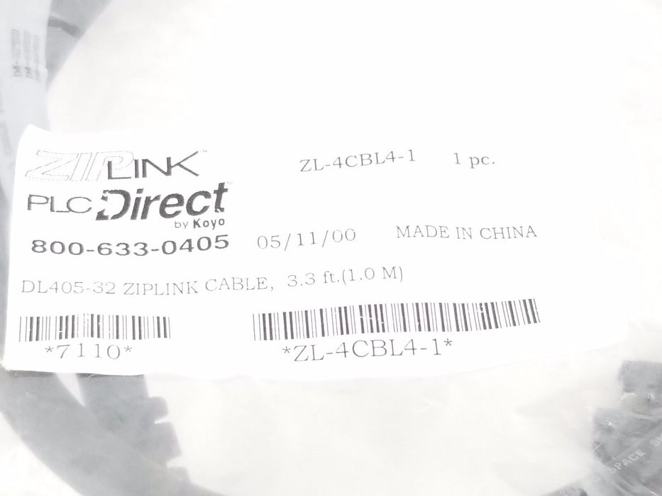 NEW PLC DIRECT ZL-4CBL4-1 ZIPLINK CABLE DL405-32, 3.3FT / 1M