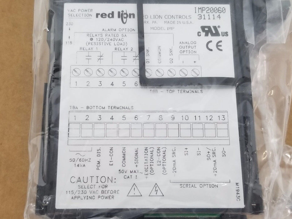 NIB RED LION CONTROLS IMP20060 INTELLIGENT PROCESS METER