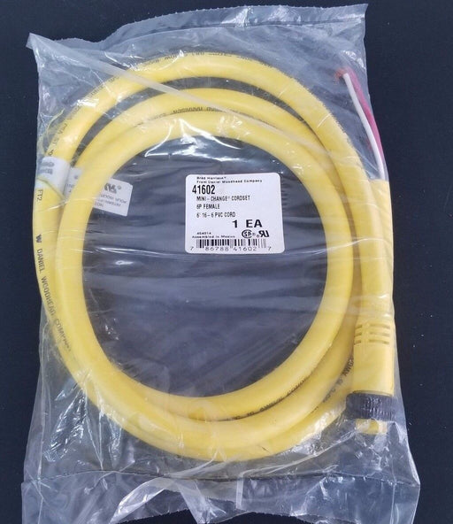 NEW BRAD HARRISON 41602 MINI-CHANGE CORDSET 6P FEMALE 6' 16-6 PVC CORD
