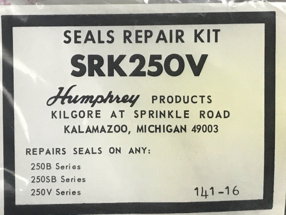 NEW HUMPHREY SRK250V SEALS REPAIR KIT - WORKS FOR 250B, 250SB & 250V SERIES