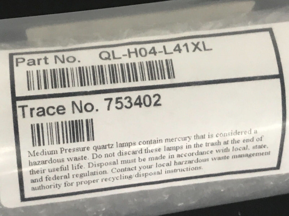 NEW EYE / IWASAKI UV BULB MEDIUM PRESSURE QUARTZ LAMP PART No: QL-H04-L41XL