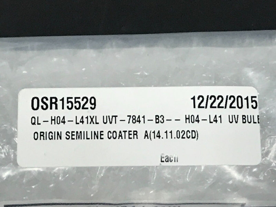 NEW EYE / IWASAKI UV BULB MEDIUM PRESSURE QUARTZ LAMP PART No: QL-H04-L41XL