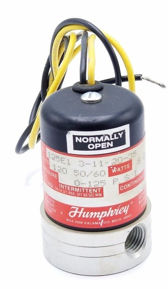 HUMPHREY 125E1-3-11-20-35 SOLENOID VALVE 125E13112035120V