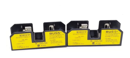 LOT OF 2 BUSS BC6031P FUSEHOLDERS, 30A, 600V, 1P