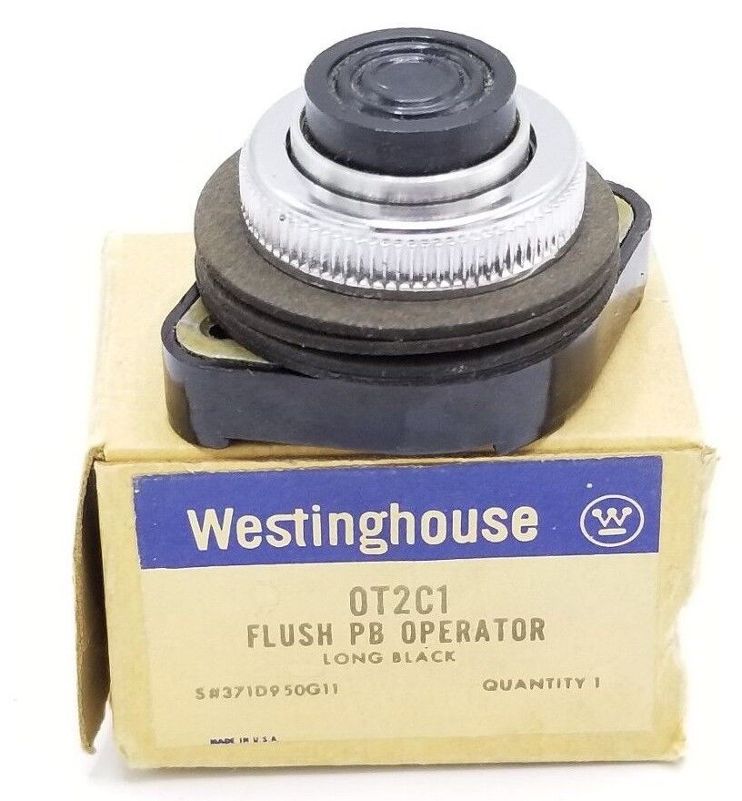 WESTINGHOUSE OT2C1 LONG BLACK FLUSH PUSHBUTTON OPERATOR